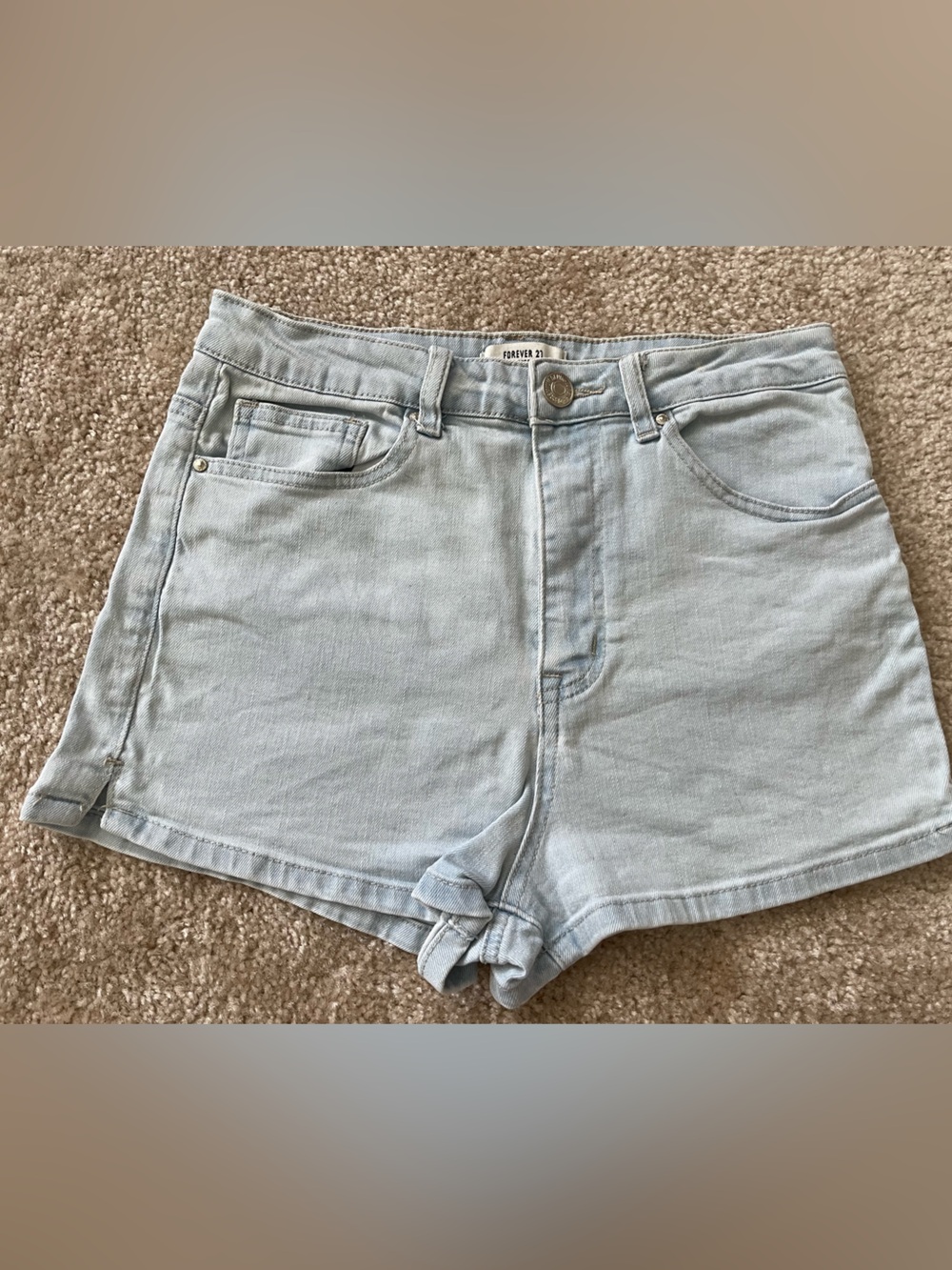 Forever 21 High Waisted Light Washed Denim Shorts Womens Size 26